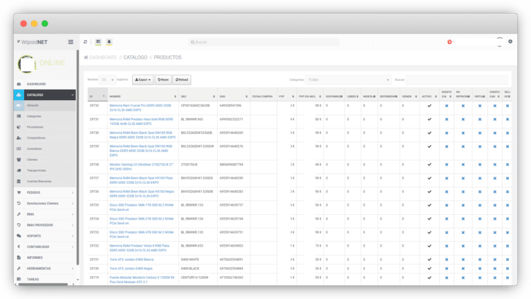 Intranet Wipoid - gestión almacen