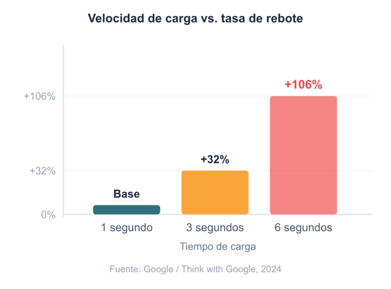 gráfico tasa de rebote por rendimiento web