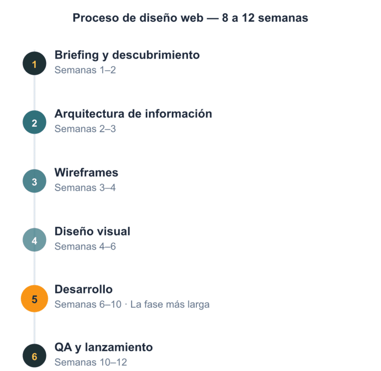 grafico timeline proceso diseño web