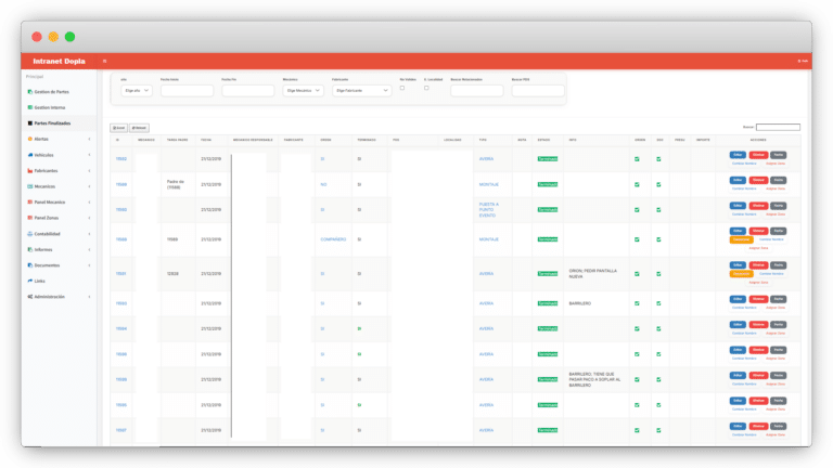 Dopla - Intranet partes de trabajo